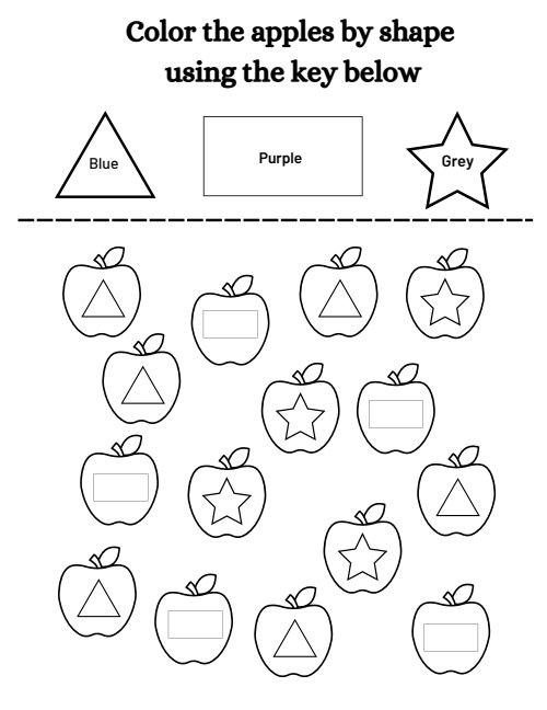Color the Shape — Worksheet 1, page 5
