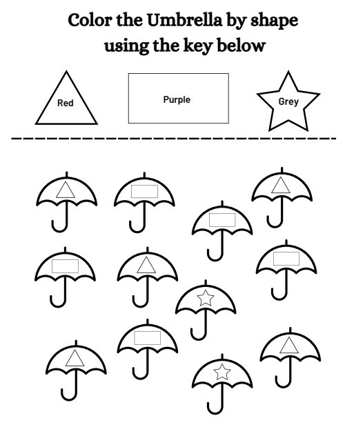 Color the Shape — Worksheet 1, page 6