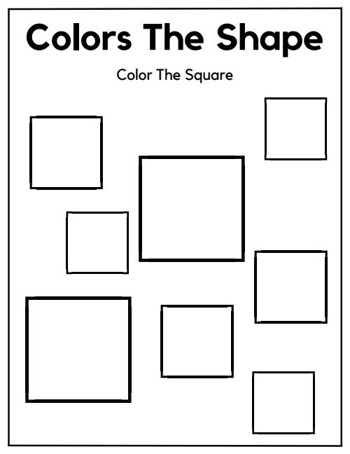 Color the Shape — Worksheet 2, page 2