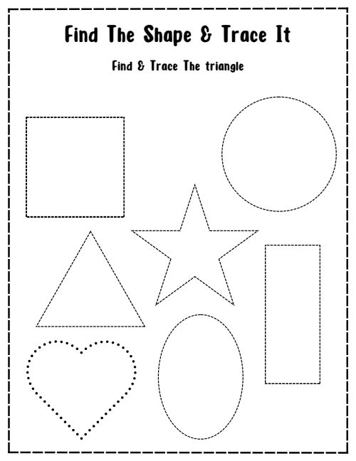 Find the Shape & Trace It — Worksheet 1, page 3