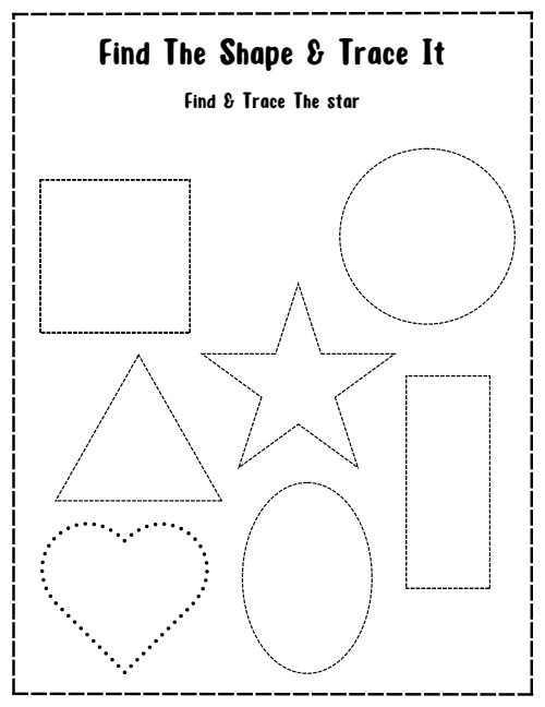Find the Shape & Trace It — Worksheet 1, page 4