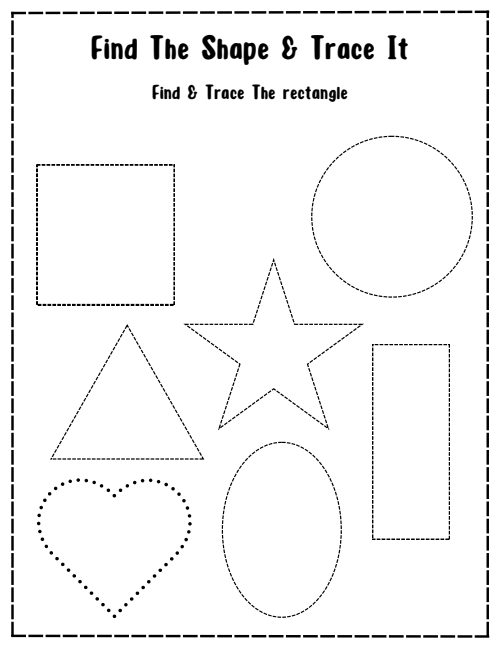 Find the Shape & Trace It — Worksheet 1, page 5