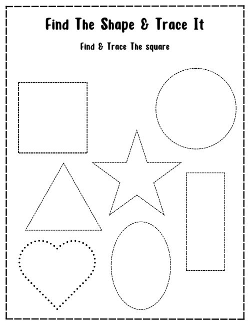 Find the Shape & Trace It — Worksheet 1