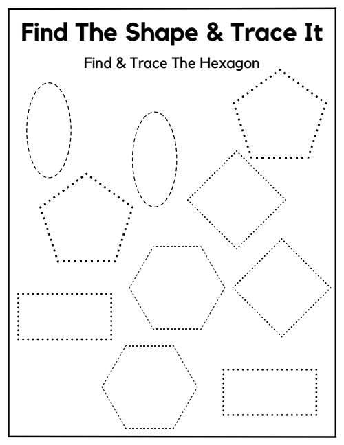 Find the Shape & Trace It — Worksheet 2, page 3
