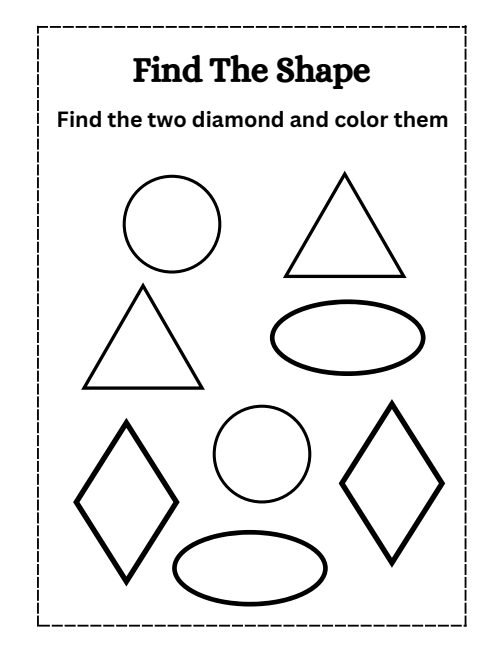 Find the Shape & Trace It — Worksheet 3, page 5