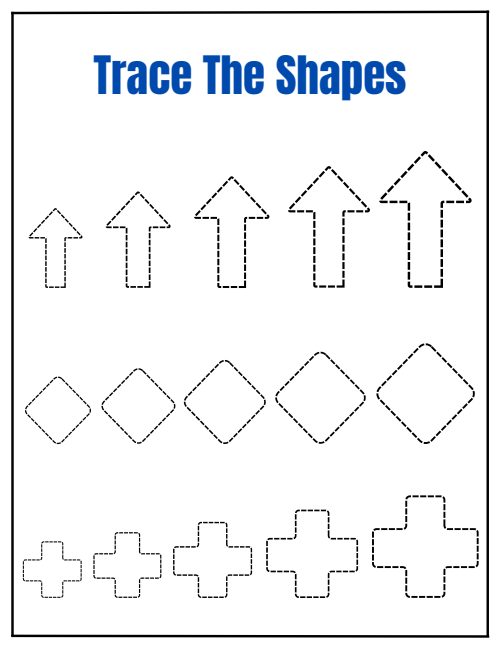 Tracing Shapes — Worksheet 2, page 3