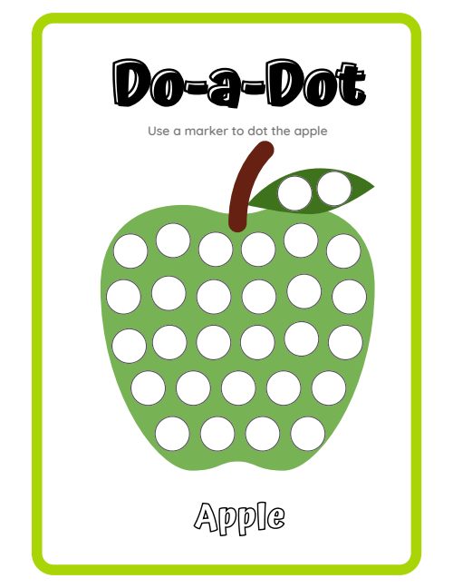 Do-a-Dot Worksheet, page 3