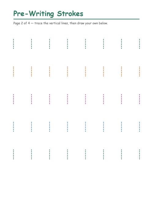 Pre-Writing Strokes, page 2
