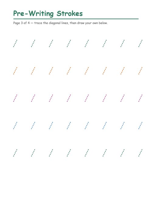 Pre-Writing Strokes, page 3